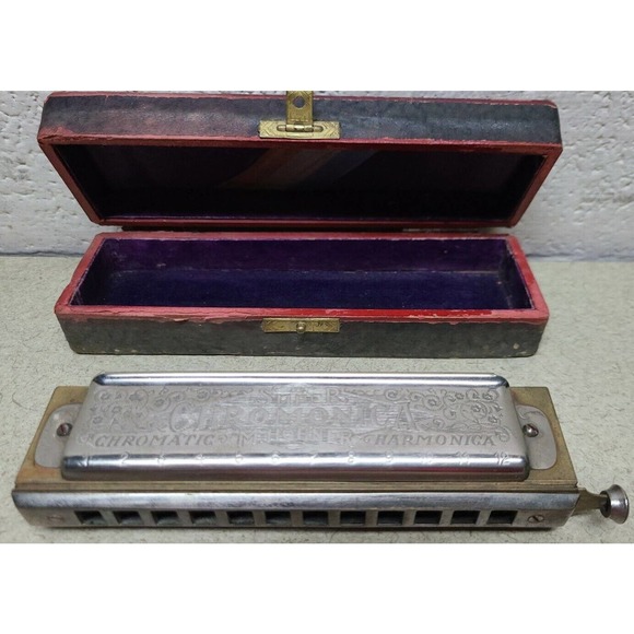 HOHNER Super Chromonica Chromatic Harmonica Key C Box & 2 Books - Picture 3 of 12